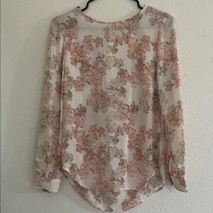 Rose & Olive Pink and Cream Floral Blouse